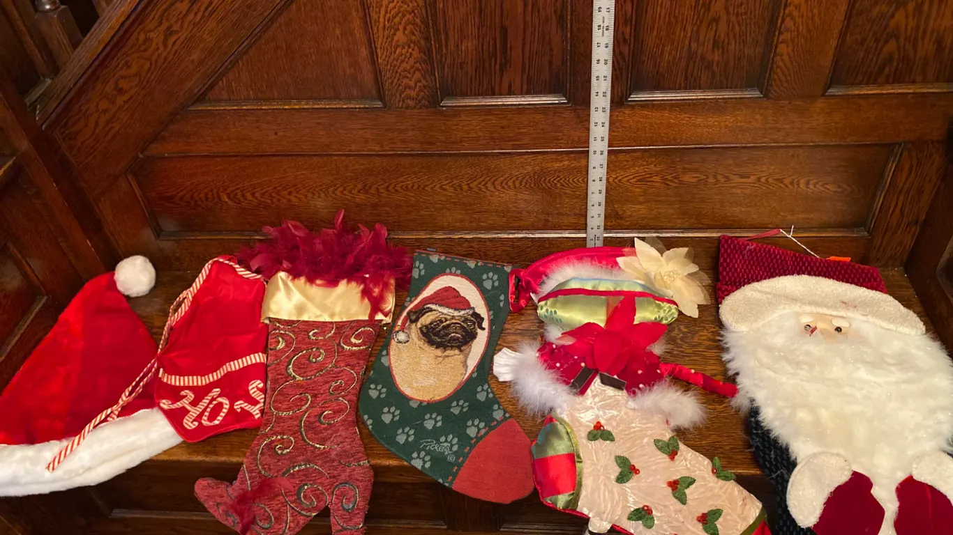 Christmas Decorations and Santa Hats Set