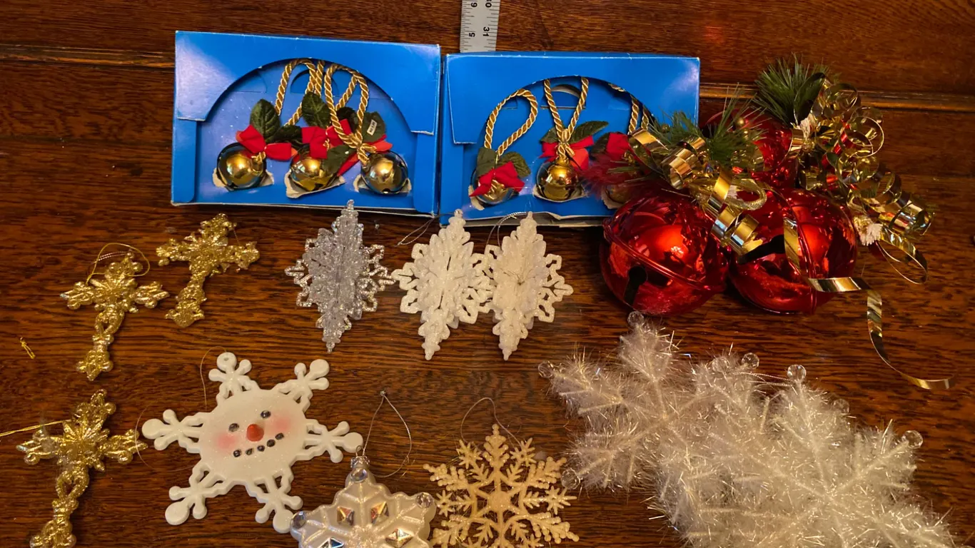 Vintage Christmas Ornaments, Snowflakes, and Bells