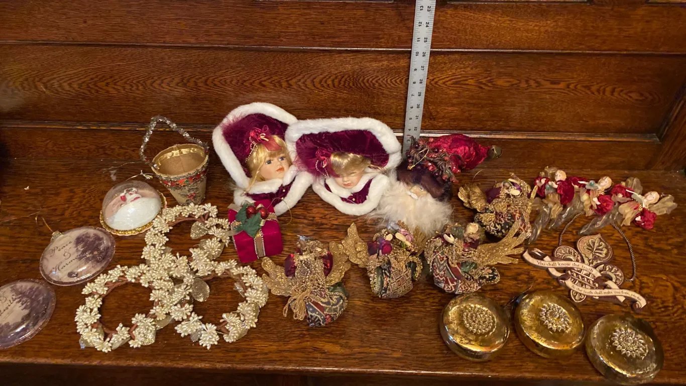 Christmas Decorations Including Ornaments and Figurines
