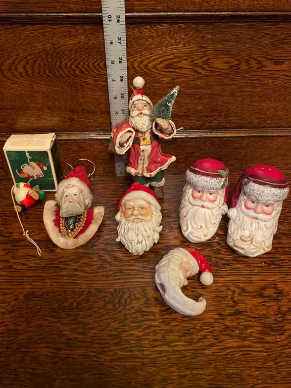 Vintage Santa-Themed Decor and Ornaments Collection