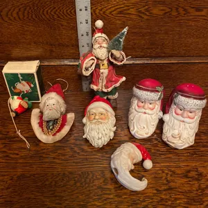 Vintage Santa-Themed Decor and Ornaments Collection