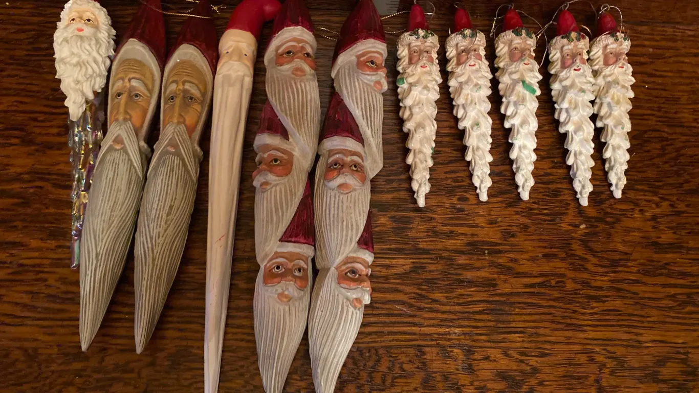 Vintage Santa Claus Christmas Ornaments in Various Styles