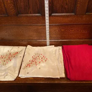 Embroidered and Solid Fabric Pieces, Holiday-Themed