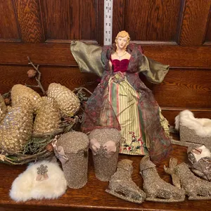 Glitter Decorations and Silvestri Figurine