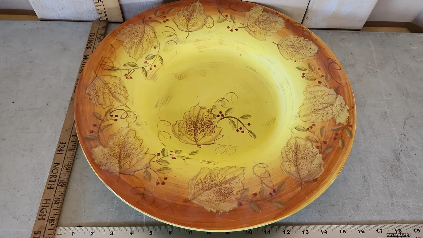 Gates Ware Large Ceramic Centerpiece Bowl 16.5"X2.25" Minor Chips