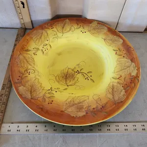 Gates Ware Large Ceramic Centerpiece Bowl 16.5"X2.25" Minor Chips