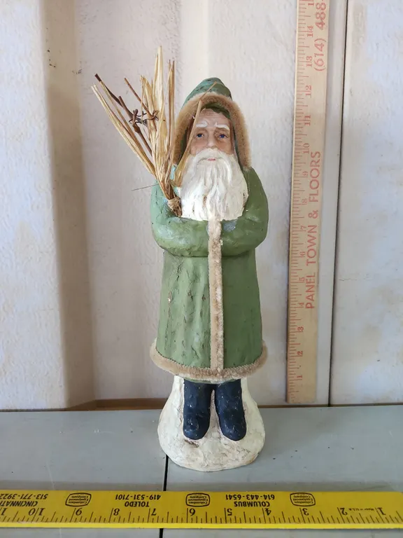 Folk Art Santa Figure From The Lloyd Co Bainbridge, Ohio 12" Tall