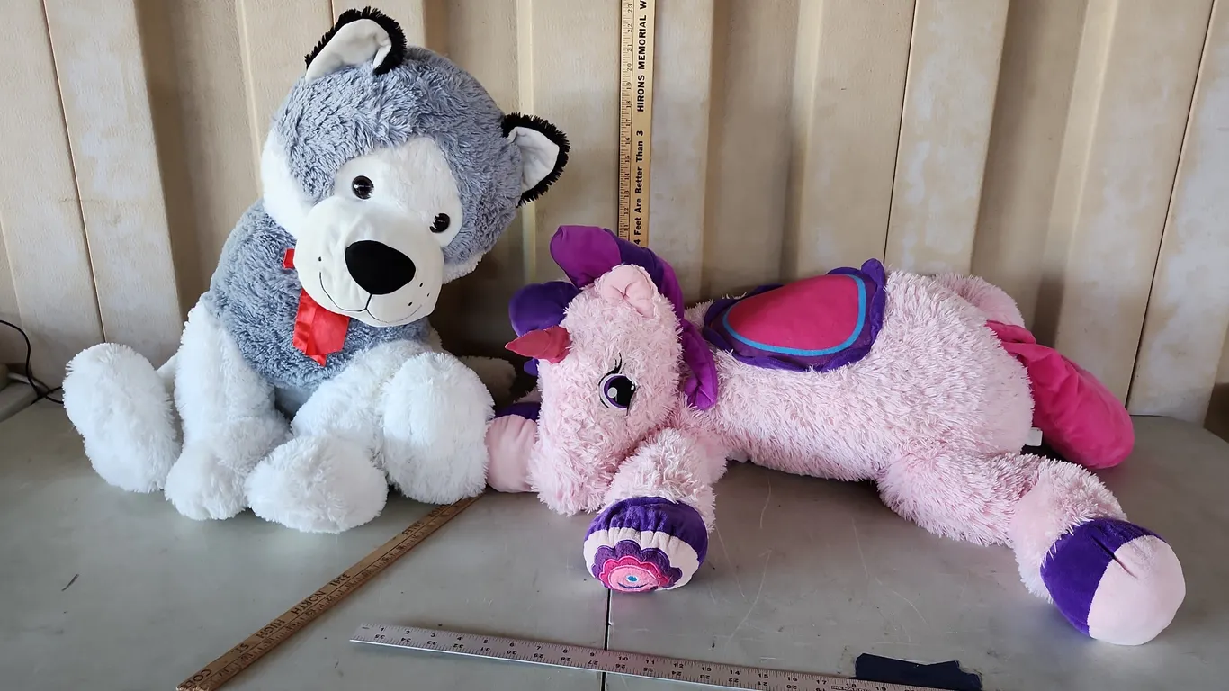 Large Plush Unicorn & Husky Dog