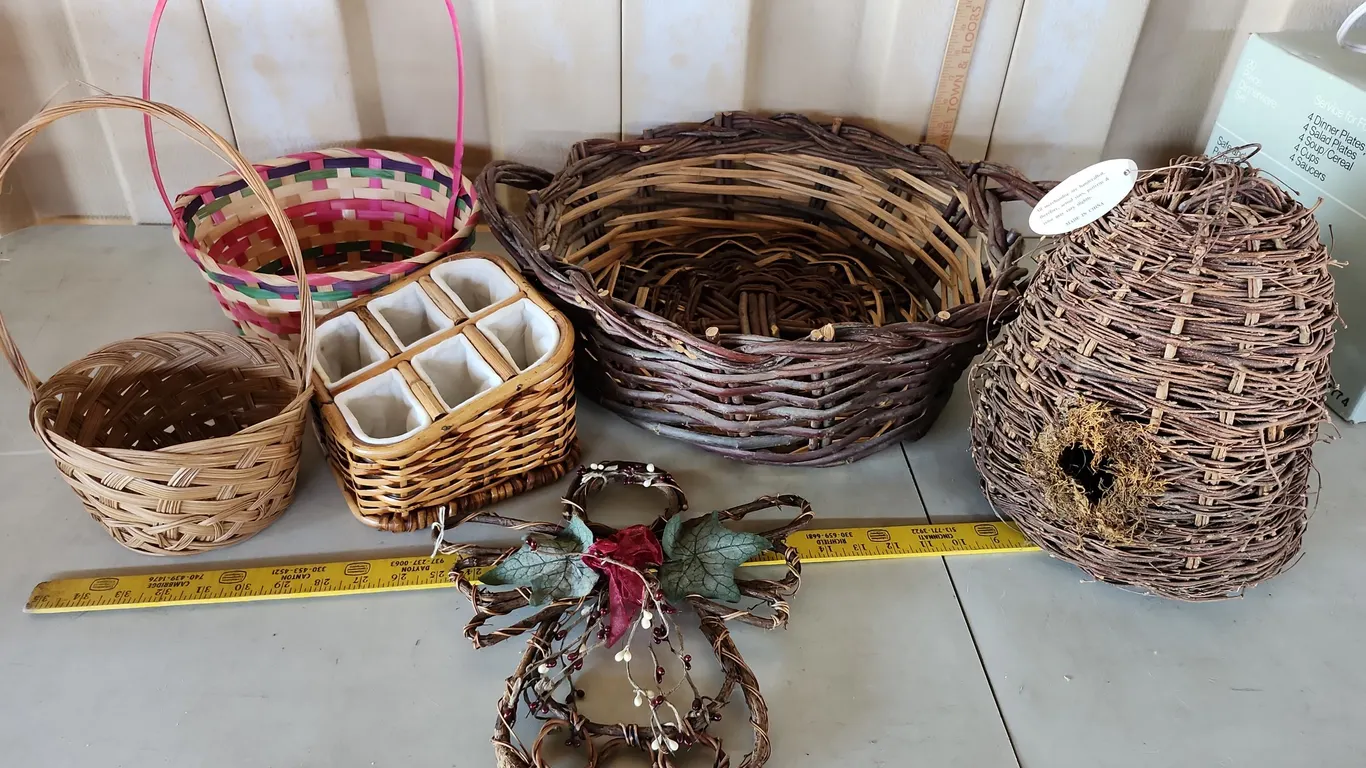 Assorted Baskets, Bee Hive, Etc.