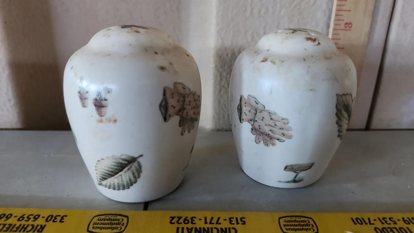 Pfaltzgraff Salt/Pepper Shakers Gardening Pattern