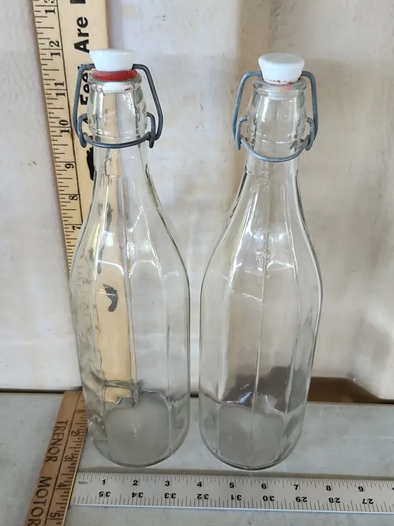 2 Vintage Italy Decanter Glass Bottles