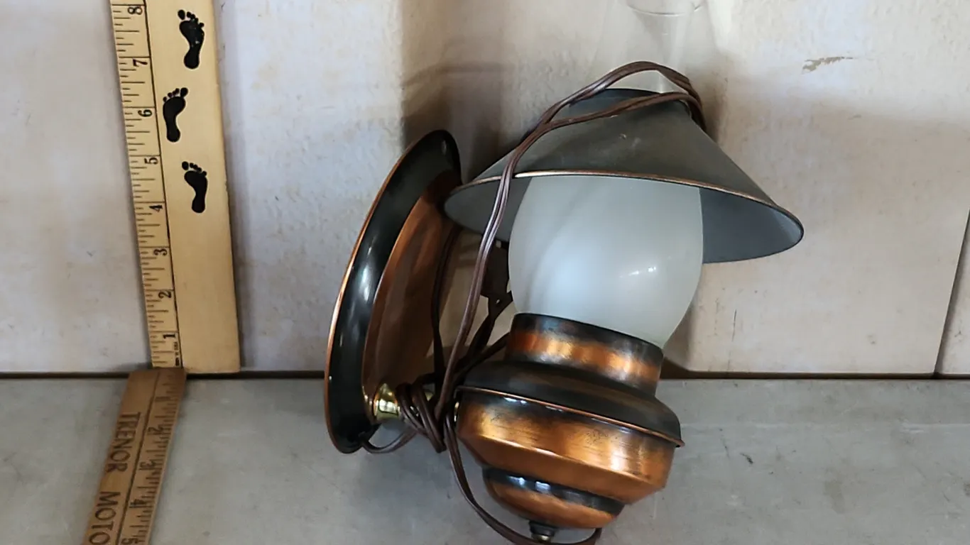 Vintage Metal Wall Sconce Plug In Light