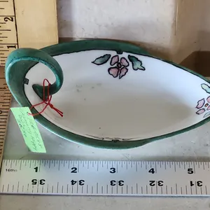 Vintage RIS Germany Hand Painted Leaf Dish