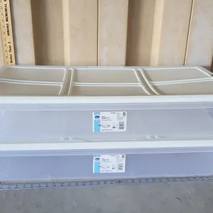 2 Project Source 52 Qt. Flat Storage Totes W/Lids