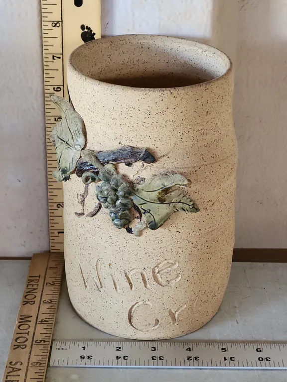 Handmade Signed Pottery Wine Crock 4.75"X7.75"