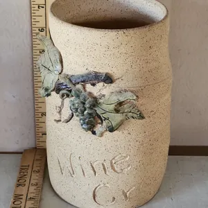 Handmade Signed Pottery Wine Crock 4.75"X7.75"