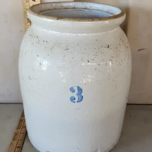 Vintage #3 Crock, Hairline Crack 9.5"X12.5"
