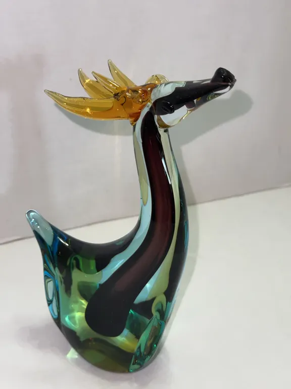Colorful Murano glass sculpture - deer/buck/reindeer