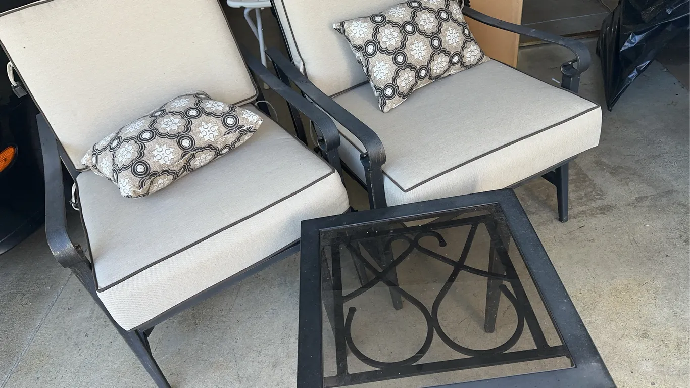 Outdoor chairs and table