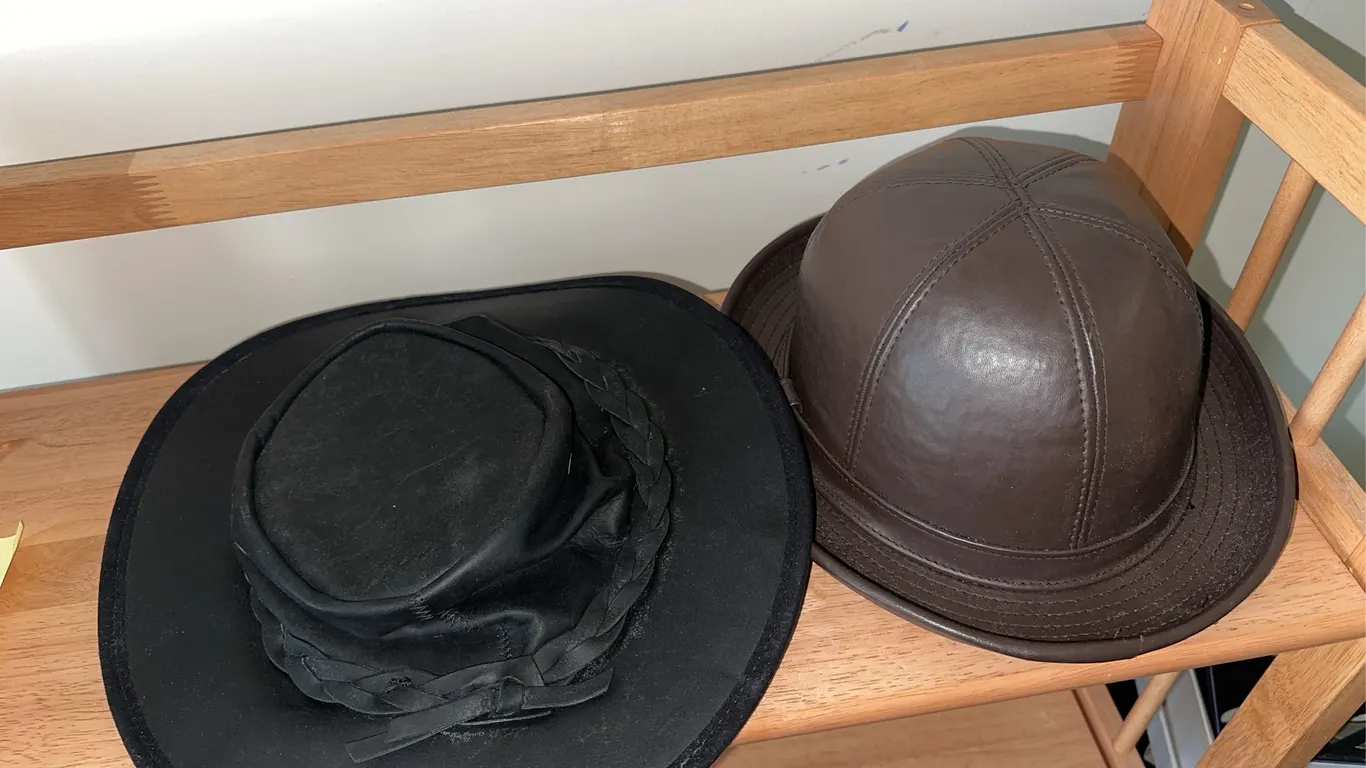 Leather hat etc