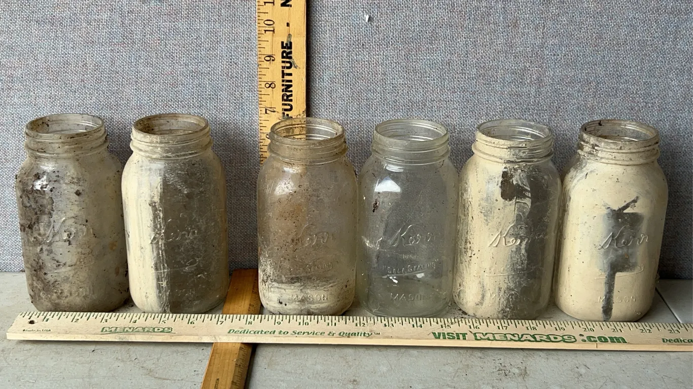 6 Vintage Kerr Self Sealing Mason 1 Qt Glass Canning Jars