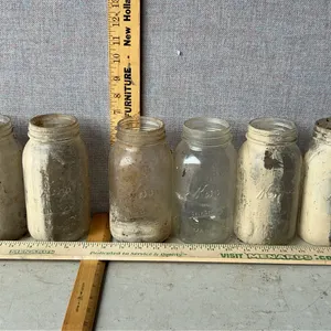 6 Vintage Kerr Self Sealing Mason 1 Qt Glass Canning Jars