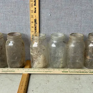 6 Vintage Kerr Self Sealing Mason 1 Qt Glass Canning Jars