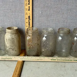 6 Vintage Ball 1 Qt. Glass Canning Jars