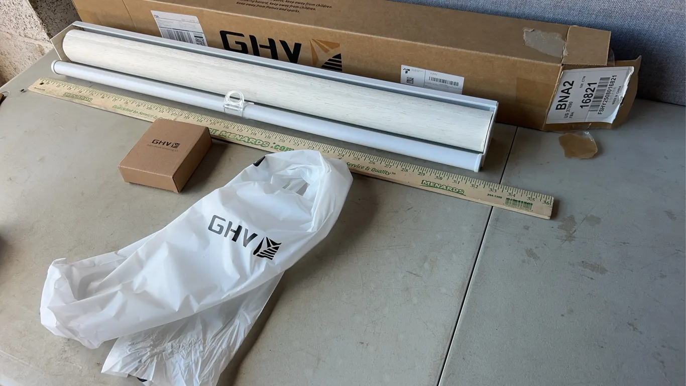 GHV Cordless Zebra Flaxen Roller Blinds 32''X64''