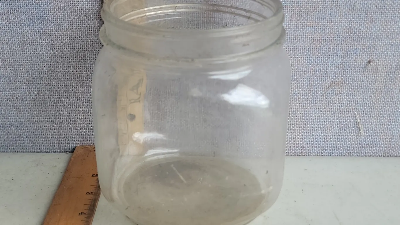 Vintage Hoosier Style Square Glass Cabinet Jar
