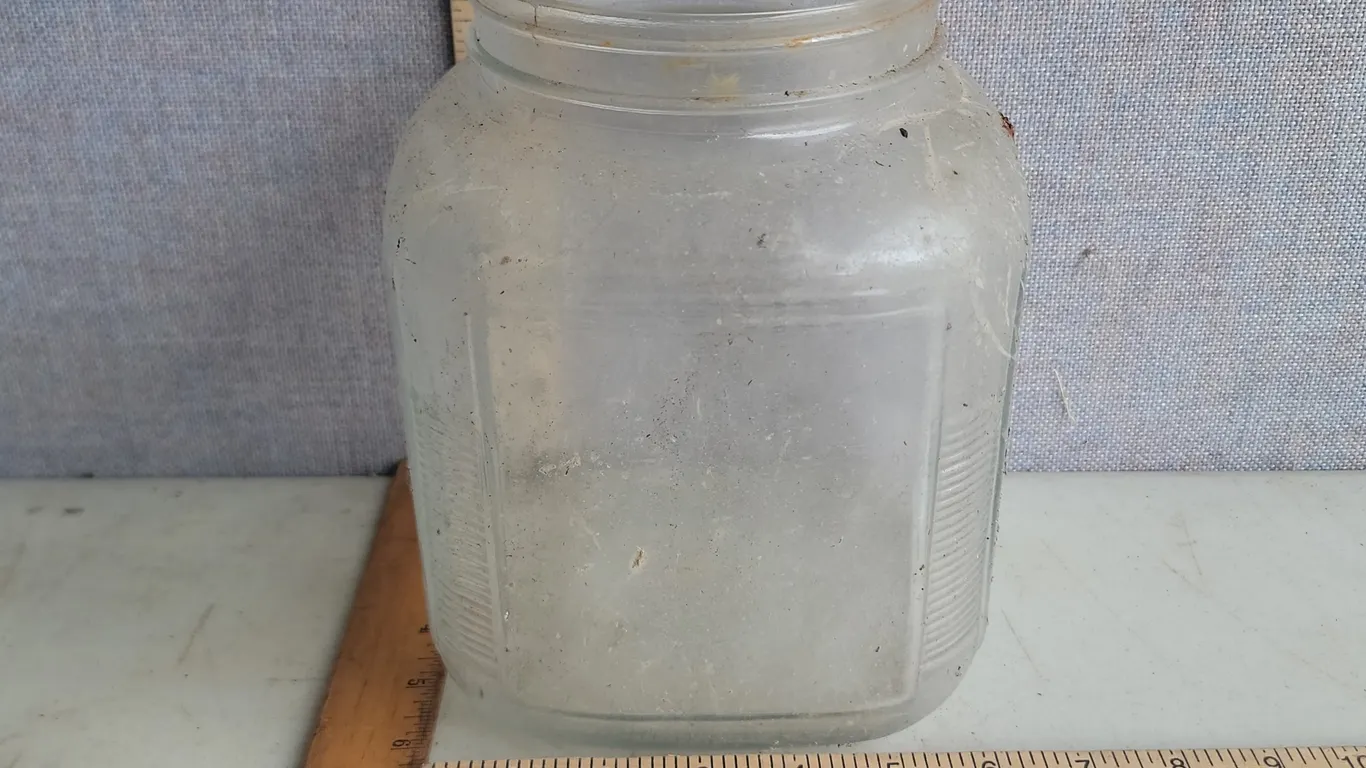 Vintage Anchor Hocking Hoosier Style Sq. Glass Cabinet Jar