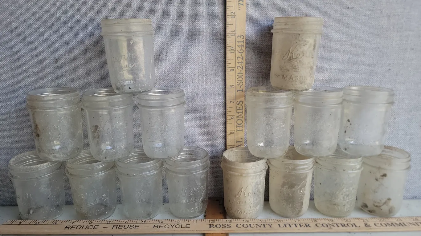 16 Vintage Kerr Self Sealing Mason Jelly Glass Canning Jars