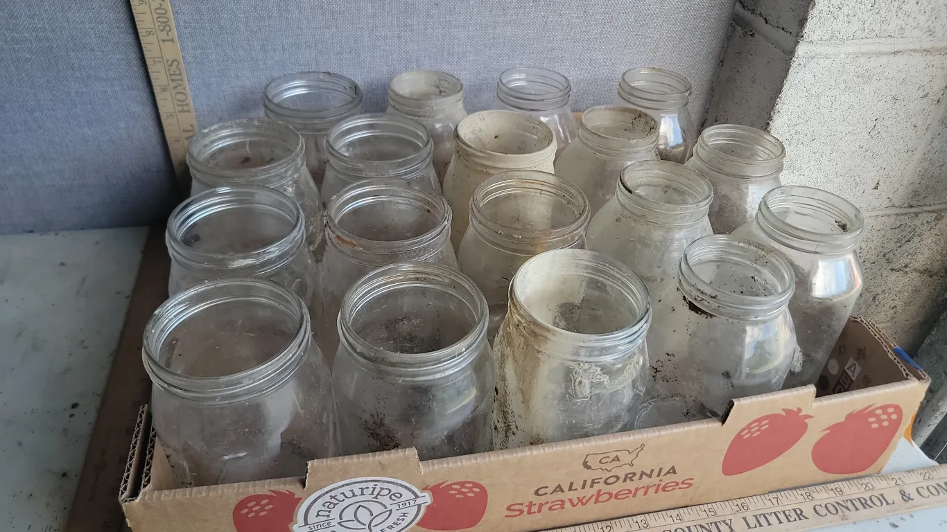 18 Vintage 1 Qt. Unmarked Glass Jars