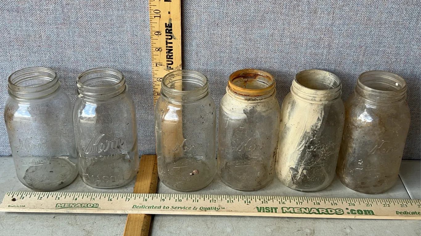 6 Vintage Kerr Self Sealing Mason 1 Qt Glass Canning Jars