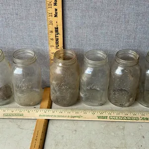 6 Vintage Kerr Self Sealing Mason 1 Qt Glass Canning Jars