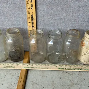 6 Vintage Kerr Self Sealing Mason 1 Qt Glass Canning Jars