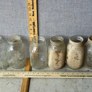 6 Vintage Moms Mason Jars 1 Qt. Glass Canning Jars