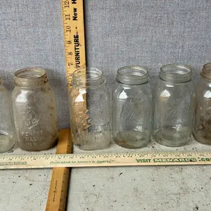 6 Vintage Ball 1 Qt. Glass Canning Jars