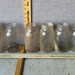 6 Vintage Kerr Self Sealing Mason 1 Qt Glass Canning Jars