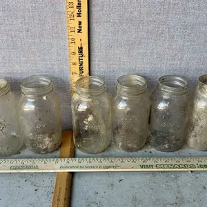 6 Vintage Kerr Self Sealing Mason 1 Qt Glass Canning Jars