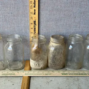 6 Vintage Hazel Atlas Mason 1 Qt. Glass Canning Jars