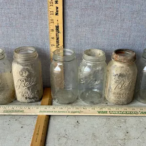 6 Vintage Ball 1 Qt. Glass Canning Jars