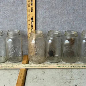 6 Vintage Ball 1 Qt. Glass Canning Jars