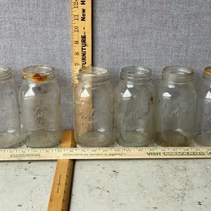 6 Vintage Kerr Self Sealing Mason 1 Qt Glass Canning Jars