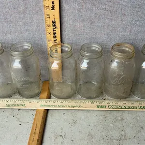 6 Vintage Kerr Self Sealing Mason 1 Qt Glass Canning Jars
