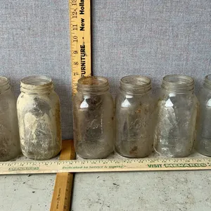 6 Vintage Kerr Self Sealing Mason 1 Qt Glass Canning Jars