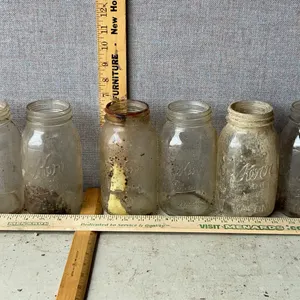 6 Vintage Kerr Self Sealing Mason 1 Qt Glass Canning Jars
