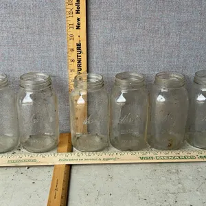 6 Vintage Kerr Self Sealing Mason 1 Qt Glass Canning Jars