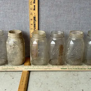 6 Vintage Kerr Self Sealing Mason 1 Qt Glass Canning Jars