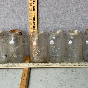 6 Vintage Ball 1 Qt. Glass Canning Jars
